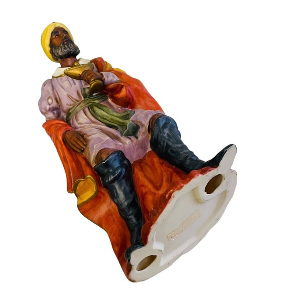 Hand-Painted Ceramic Wise Man Figurine Holding‎ Incense Yellow Red Purple - Picture 7 of 16